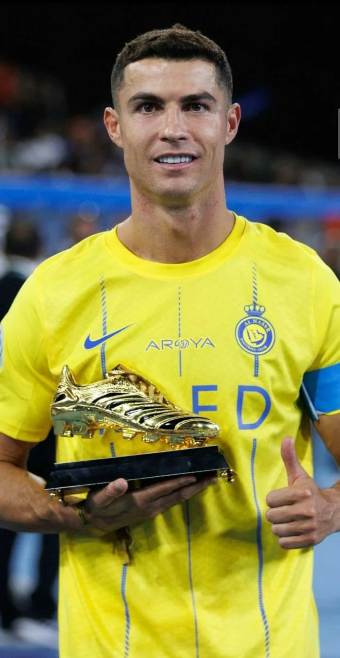 Cristiano Ronaldo with first Al-Nassr Trophy Wallpaper HD