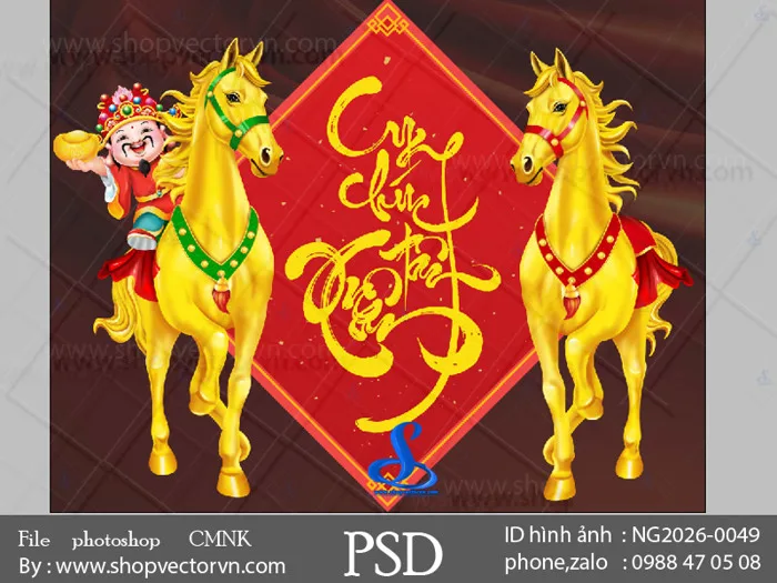 File thần tài cưỡi ngựa vàng 2026 - shopvectorvn