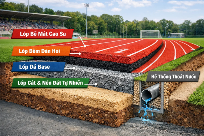 Cấu tạo đường chạy điền kinh