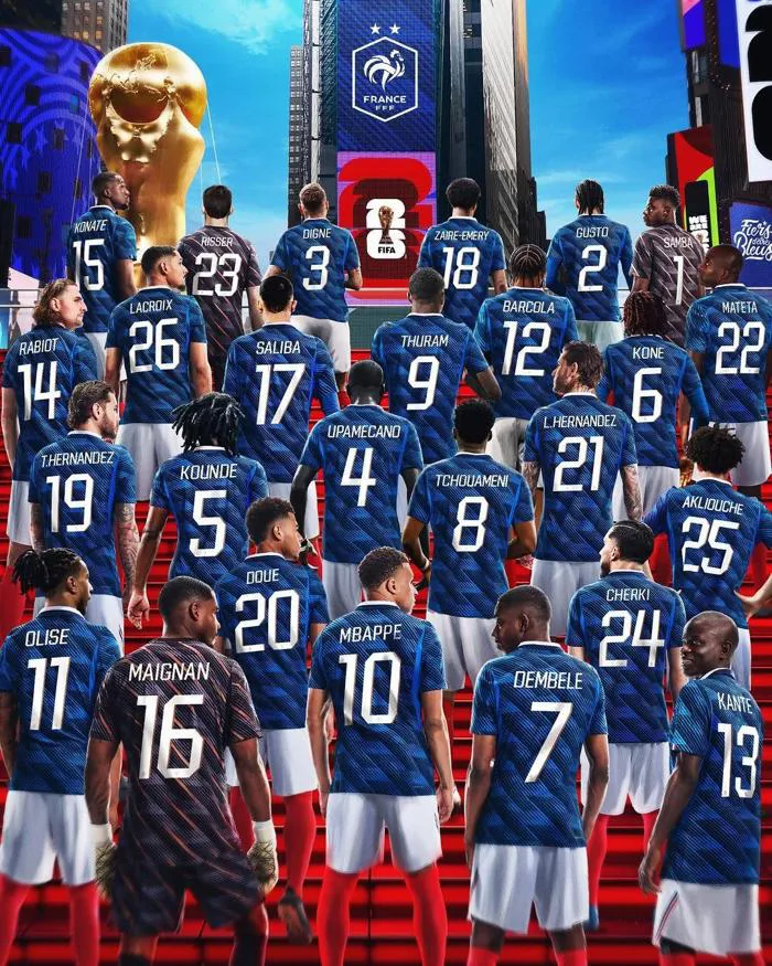 Danh sách số áo của tuyển Pháp ở World Cup 2026