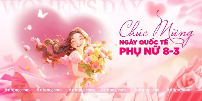 Ảnh 8/3 chúc mừng Quốc tế Phụ nữ thiết kế banner và backdrop - Anhpng.com -  Kho Tài Nguyên Thiết Kế: Ảnh Png, Vector, Corel, Ai, Psd