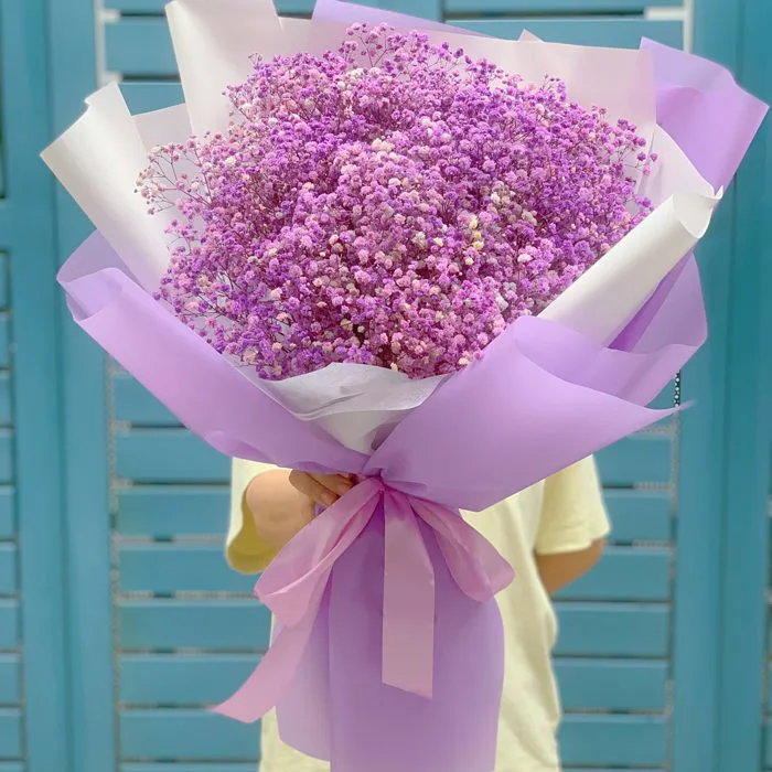 Bó hoa Baby khô - tím