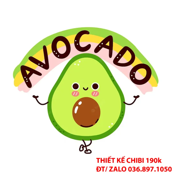 Trái bơ chibi cute , THIẾT KẾ CHIBI 190K ĐÁNG YÊU NGỘ NGHĨNH