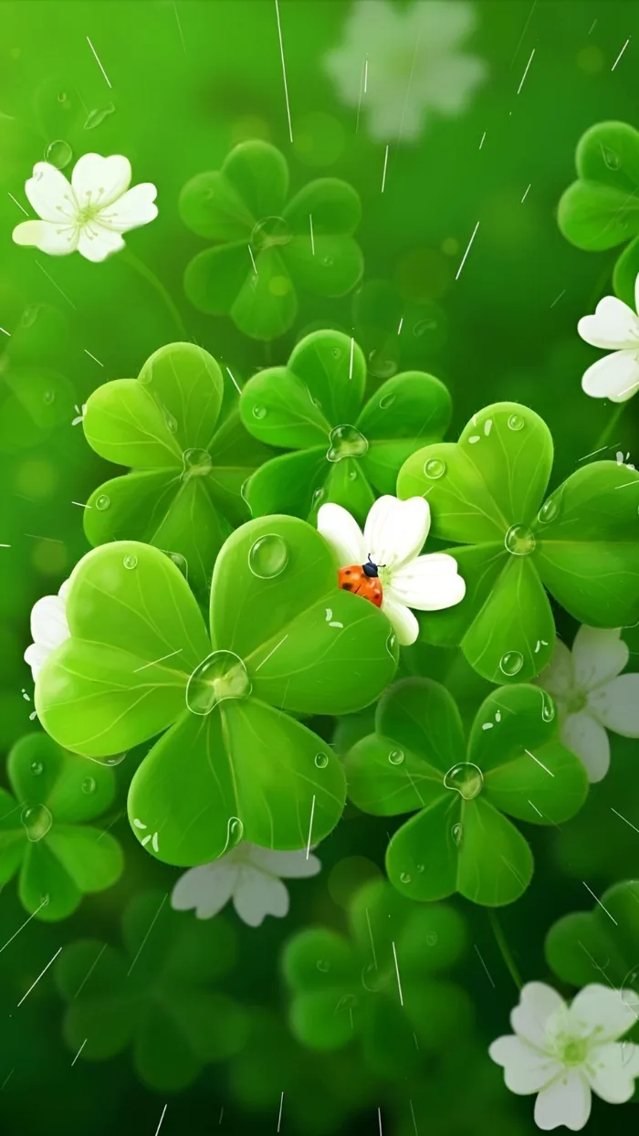 Hình nền cỏ 4 lá MAY MẮN, đẹp làm avatar cho điện thoại, máy tính