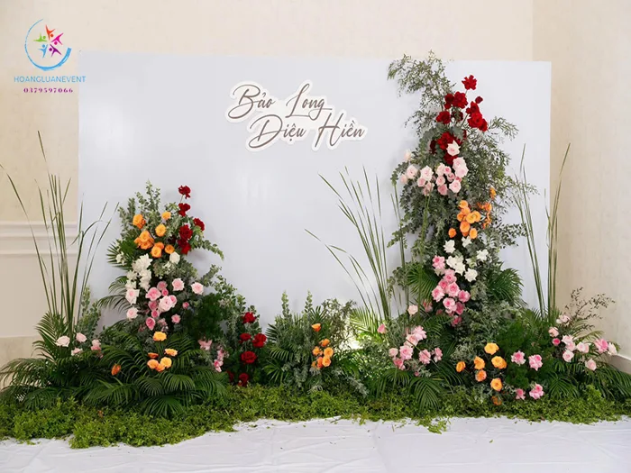 Trang trí backdrop cưới hoa tươi Luxury TC312