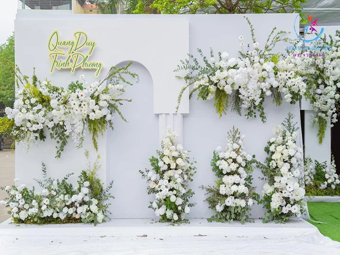Trang trí backdrop cưới hoa tươi Luxury TC312