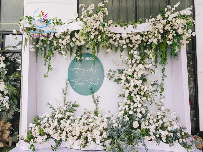 Trang trí backdrop cưới hoa tươi Luxury TC312