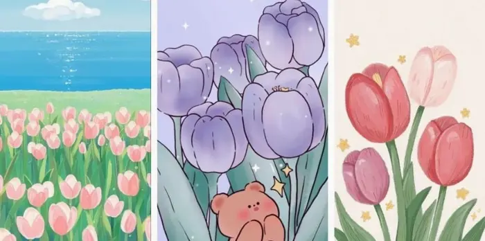 Bộ sưu tập 15+ hình nền hoa tulip vẽ siêu cute dễ thương