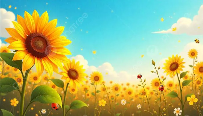 Hình nền Phim Hoạt Hình Mùa Hè Hướng Dương, Một Cánh đồng Hoa Hướng Dương  Tuyệt đẹp, Khung Cảnh Mùa Hè Rực Rỡ Với Hoa Hướng Dương, Mùa Hè Background  Vector để