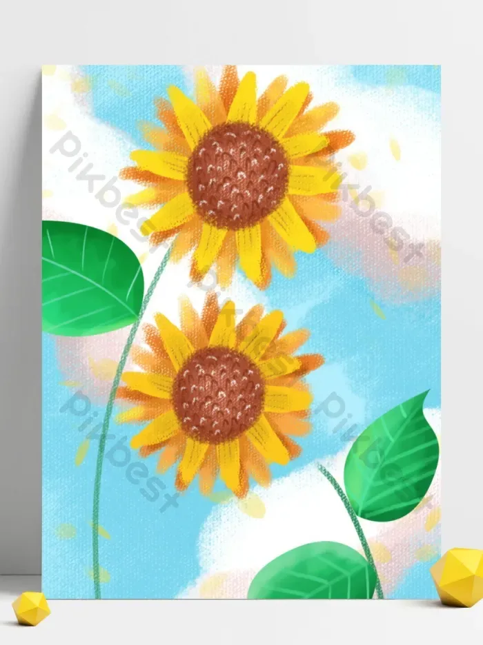 Tải miễn phí Hoa Hướng Dương Tươi Mát Nhỏ Hình Nền Bằng Tay Nền | PSD  chuyên nghiệp - Pikbest