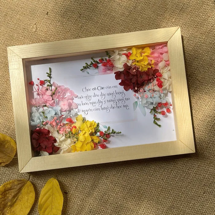 Khung Ảnh Hoa Khô Khắc Tên, Quà Kỷ Niệm Cá Nhân Hóa - Tamy Beloved
