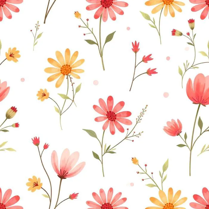 Hình nền Hoa Màu Nước Và Lá, Hoa Màu Nước Và Lá, Mô Hình Liền Mạch, Lá  Background Vector để tải xuống miễn phí - Pngtree