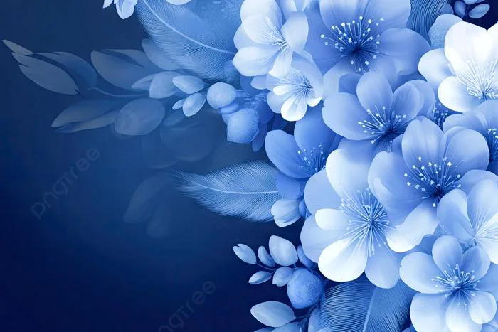 Hình nền Một Nền Hoa Màu Xanh Với Hoa Trắng ở Phía Trước, Xinh đẹp, Màu Xanh  Da Trời, Trắng Background Vector để tải xuống miễn phí - Pngtree