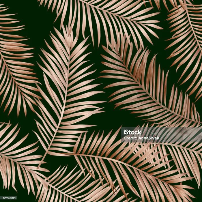 Vàng Tropical Palm Leaves Mô Hình Liền Mạch Nền Hoa Mùa Hè Nhiệt Đới Kỳ Lạ  Cho Dệt May Vải Hình Nền Thiết Kế Đồ Họa Jungle Sang Trọng Minh Họa Vectơ