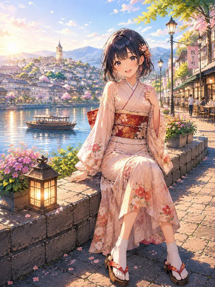 Một buổi sáng thật dịu dàng 🌸☀️ Nắng vừa lên, hoa khẽ lay trong gió, mặt  nước phía xa lấp lánh dưới ánh sáng ban mai. Nhìn khung cảnh này tự nhiên