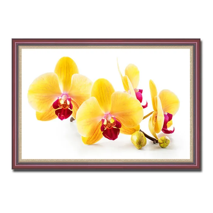 Tranh treo tường cành hoa lan hồ điệp vàng THL334
