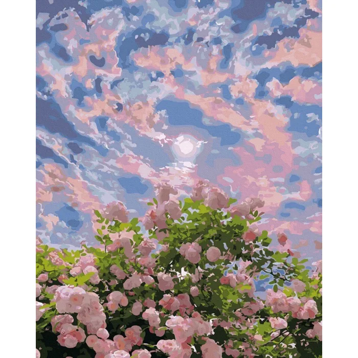 [CÓ SẴN] Tranh sơn dầu số hóa DIY đã căng khung khổ 40x50cm - Tranh Hoa  hồng bầu trời