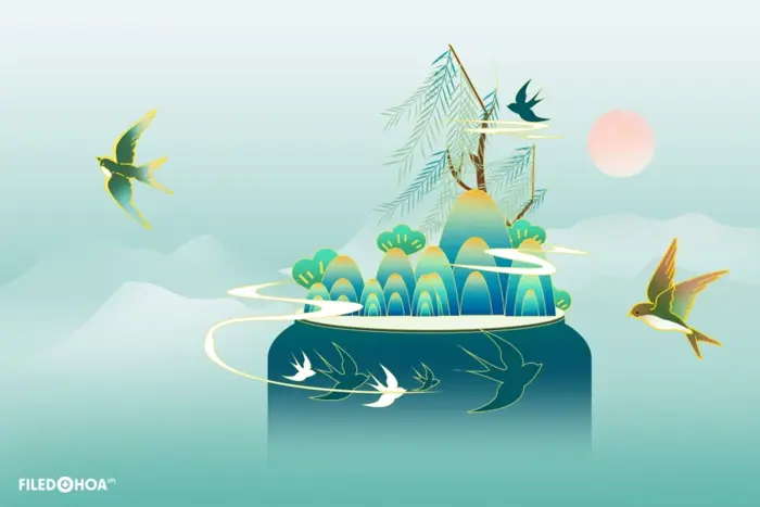 Hình nền phong cảnh thuỷ mạc Water landscape wallpaper 06022026 - File Đồ  Hoạ
