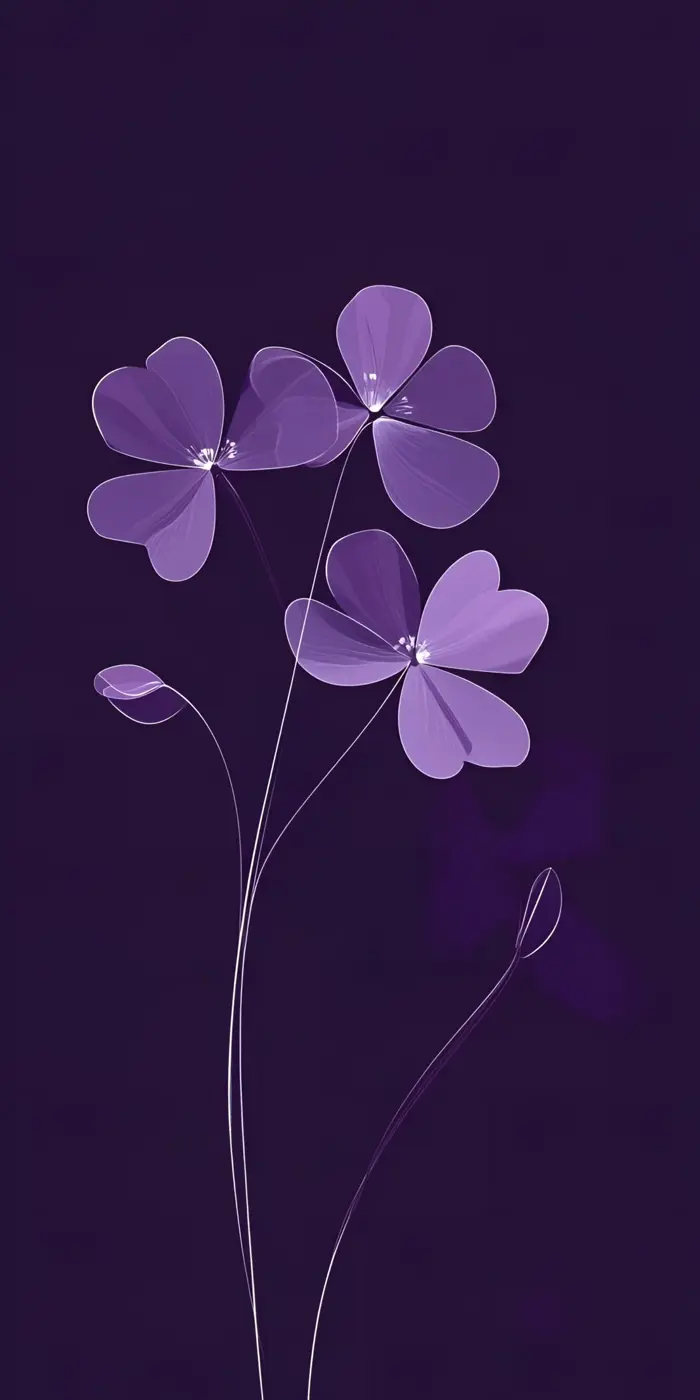 Hình Nền Tối Giản Hoa Tím Violet | 2208x4416 | Wallpaper Alchemy