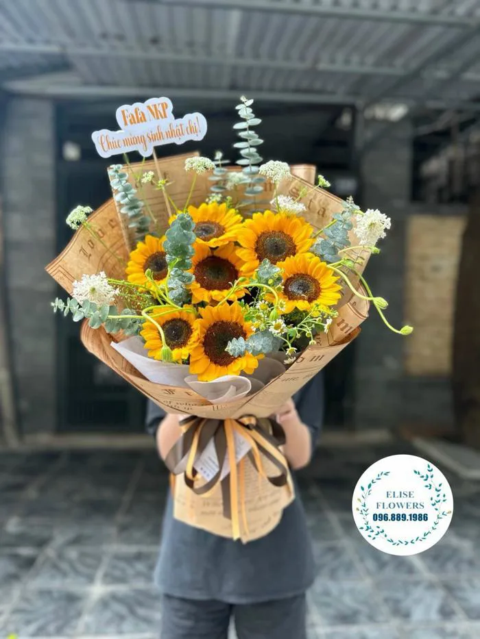 Bó hoa hướng dương chúc mừng tốt nghiệp | Đặt hoa tốt nghiệp đẹp