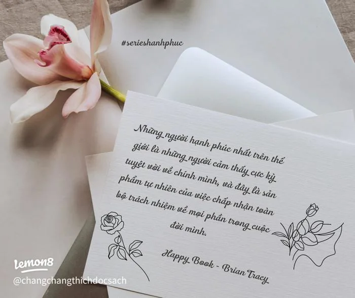 Hình ảnh hạnh phúc: trích dẫn Brian Tracy, hoa lan và series hạnh phúc