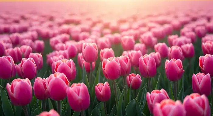 Hình nền Nền Hoa Tulip Hồng Nở Dưới ánh Hoàng Hôn Vàng Rực, Hoa Tulip, Hồng,  Cánh đồng Background Vector để tải xuống miễn phí - Pngtree