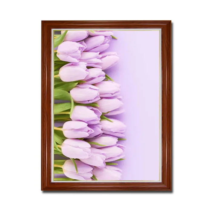 Tranh hoa tulip đẹp màu tím nhạt cùng màu nền HTL221