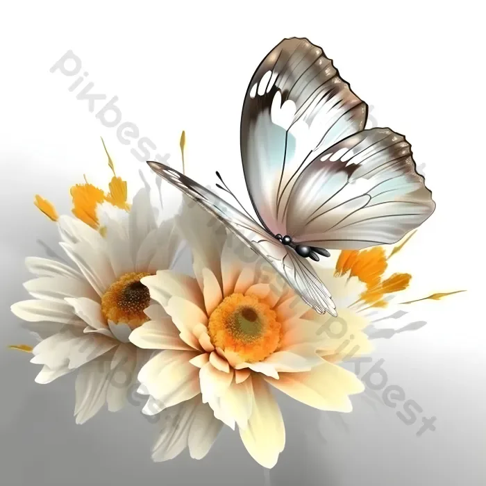 Tải miễn phí Lỗ Thông Hơi Màu 3d Bươm Bướm Và Hoa Clipart Nhiếp Ảnh | JPG  chuyên nghiệp - Pikbest