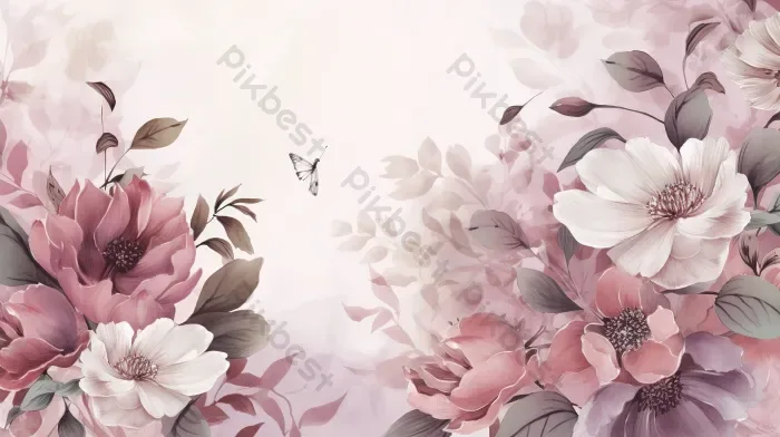 Tải miễn phí Hình Nền Hoa Bướm 3d Trừu Tượng Của Hoa Hồng Và Bướm Nền | JPG  chuyên nghiệp - Pikbest