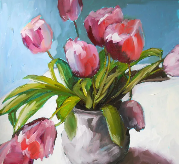 Hình nền hoa Tulip vẽ tay tuyệt đẹp