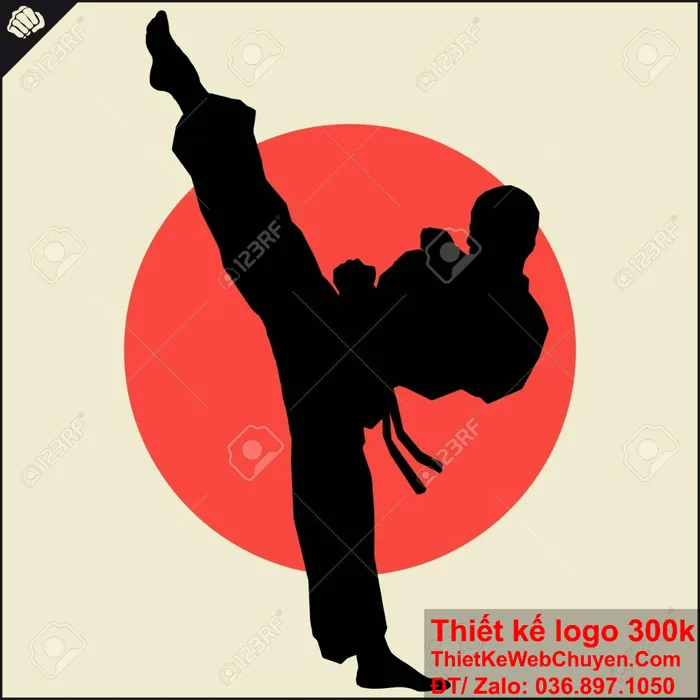 Logo Karate, THIẾT KẾ LOGO 300K 500K ĐẸP CHUYÊN NGHIỆP