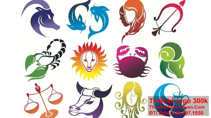 Logo 12 cung hoàng đạo, THIẾT KẾ LOGO 300K 500K ĐẸP CHUYÊN NGHIỆP