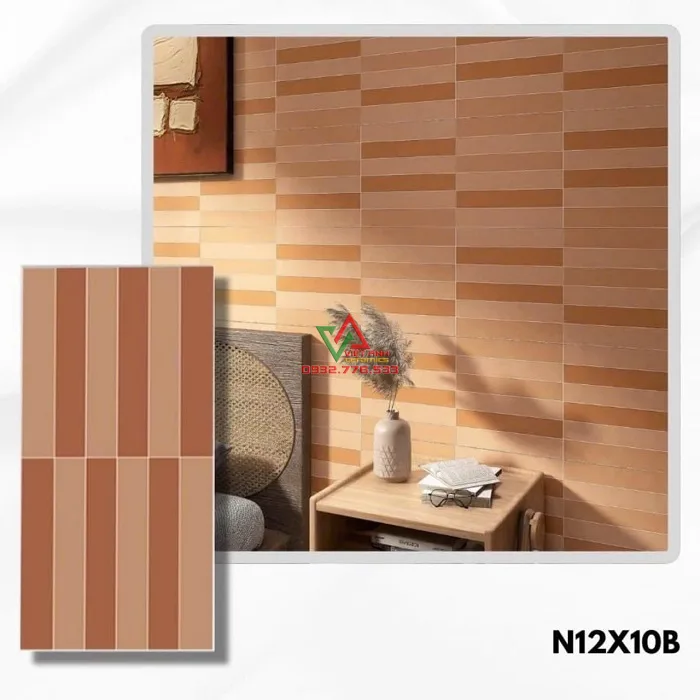 Mẫu gạch 30x60 màu cam đất tự nhiên ốp tường