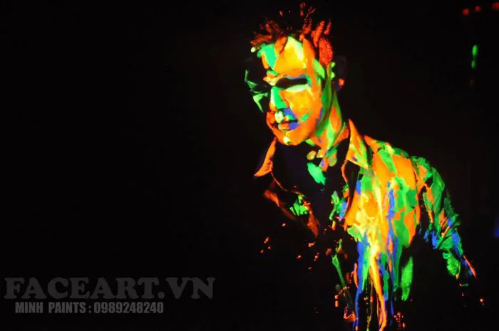 MÀU DẠ QUANG UV - MÀU VẼ MẶT PHÁT SÁNG GLOW - NEON DẠ QUANG AIRBRUSH KHO  NHỰA ANNA