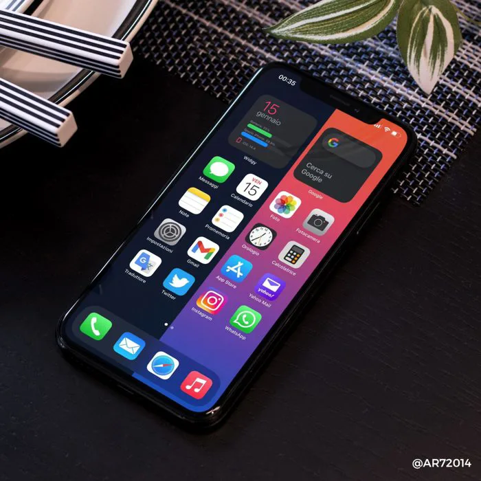 Chia sẻ bộ hình nền 2 màu chia đôi cho iPhone độc đáo