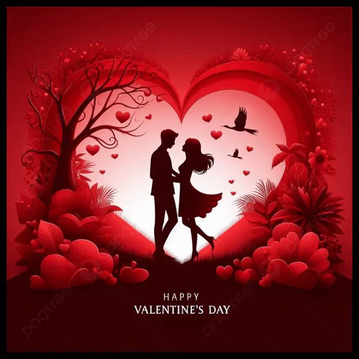 Hình nền Nền Ngày Lễ Tình Nhân Với Hình Bóng Của Một Cặp đôi Trong Trái Tim  Màu đỏ Vectơ, Thiết Kế Nền Ngày Lễ Tình Nhân, Ngày Lễ Tình Nhân, Yêu
