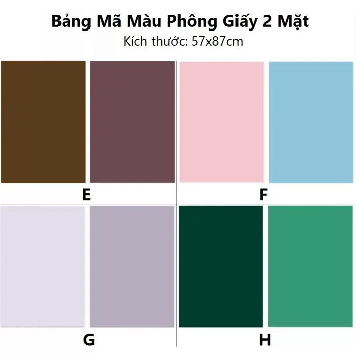 Phông Giấy Đơn Sắc 2 Mặt Kích Thước 57x87cm - HLSTUDIO.VN - TBQP