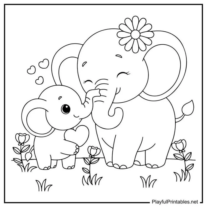 100+ tranh tô màu con voi đáng yêu, tải xuống miễn phí