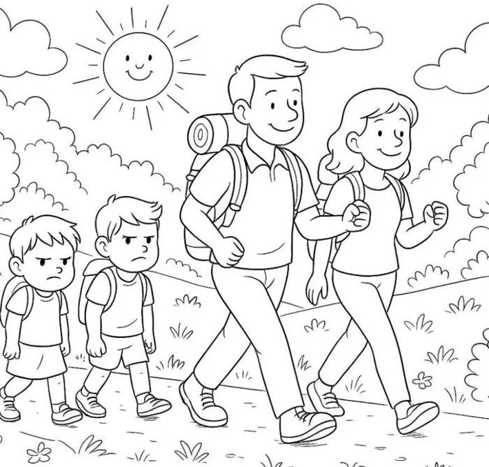20 bức tranh tô màu gia đình, dạy bé biết yêu thương, gắn kết tình cảm