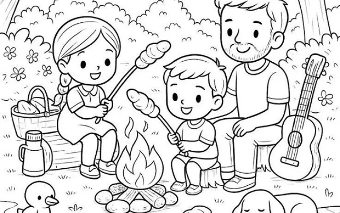 20 bức tranh tô màu gia đình, dạy bé biết yêu thương, gắn kết tình cảm