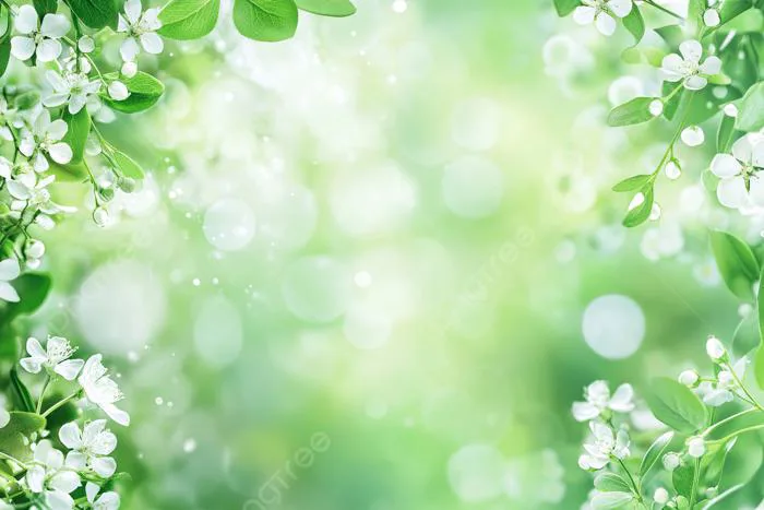 Hình nền Nền Màu Xanh Lá Cây Với Những Bông Hoa Và Lá Nhỏ Màu Trắng, Những  Bông Hoa, Màu Xanh Lá, Nhỏ Bé Background Vector để tải xuống miễn phí -