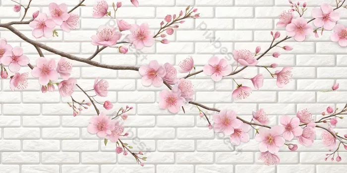Tải miễn phí Hình Nền Gạch 3D Sang Trọng Hoa Mẫu Hoa Cho Hoa Anh đào Màu  Hồng Bên Trong Nền | AI chuyên nghiệp - Pikbest