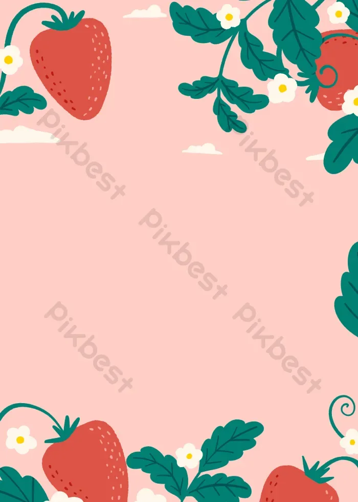 Tải miễn phí Phim Hoạt Hình Nền Dâu Tây Màu Hồng Dễ Thương | PSD chuyên  nghiệp - Pikbest