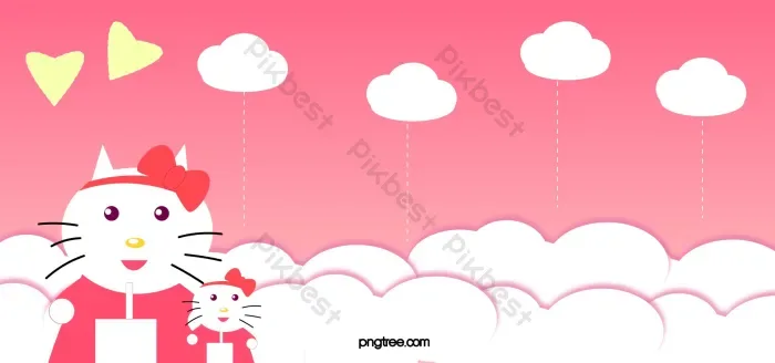 Tải miễn phí Mèo Dễ Thương Màu Hồng Xin Chào Nền | AI chuyên nghiệp -  Pikbest