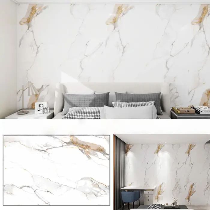Giấy dán tường 3D màu kem trơn chất lượng cao để trang trí nhà cửa, phù hợp  cho phòng khách, tường sau TV và nhà bếp, phòng tắm | Zonle
