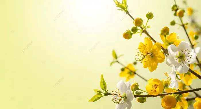 Hình nền Những Bông Hoa Mùa Xuân Màu Vàng Và Trắng Tinh Tế Trên Nền Mềm  Mại, Mùa Xuân, Hoa Nở, Hoa Background Vector để tải xuống miễn phí - Pngtree