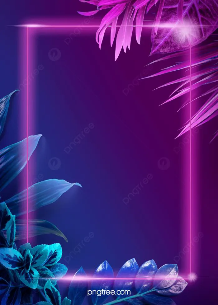 Neon Phát Sáng Hộp Thực Vật Nhiệt đới ánh Sáng Màu Xanh Tím Tưởng Tượng Nền  Hình Nền Cho Tải Về Miễn Phí - Pngtree
