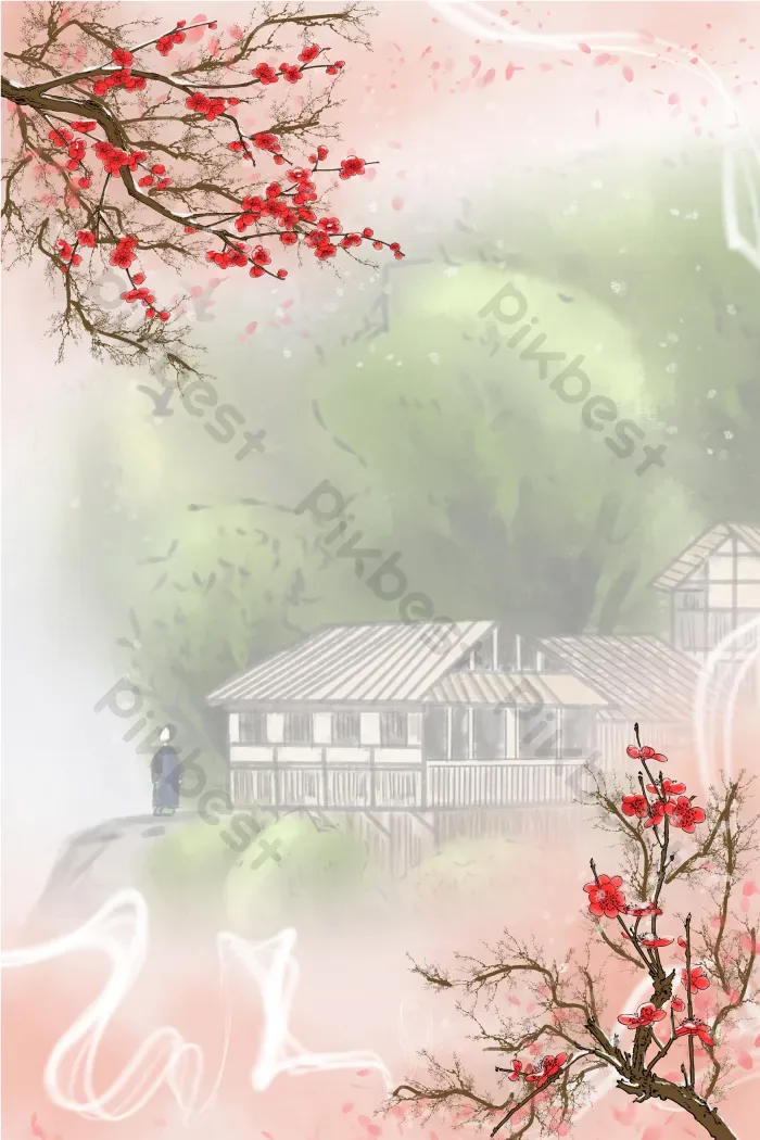 Tải miễn phí Màu Vẽ Tay Phong Cảnh Mực Tâm Trạng Phong Cách Trung Quốc Hình  Nền Nền | PSD chuyên nghiệp - Pikbest