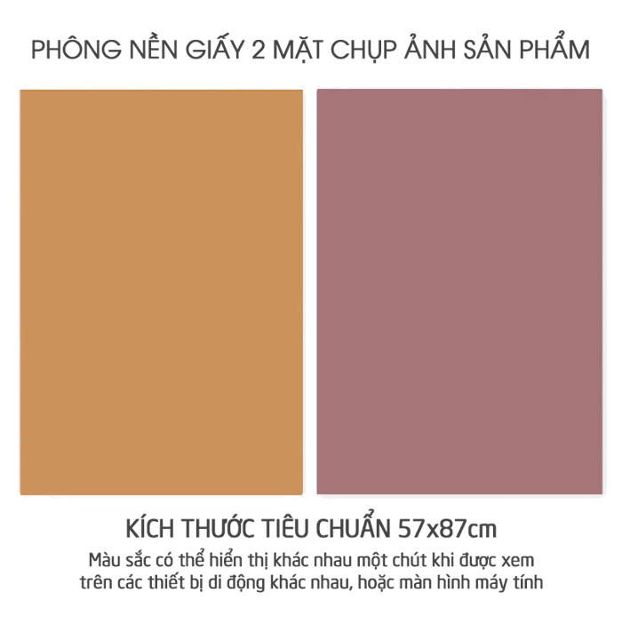Phông nền màu trơn 2 mặt, hỗ trợ chụp ảnh sản phẩm chuyên nghiệp (Mua 1