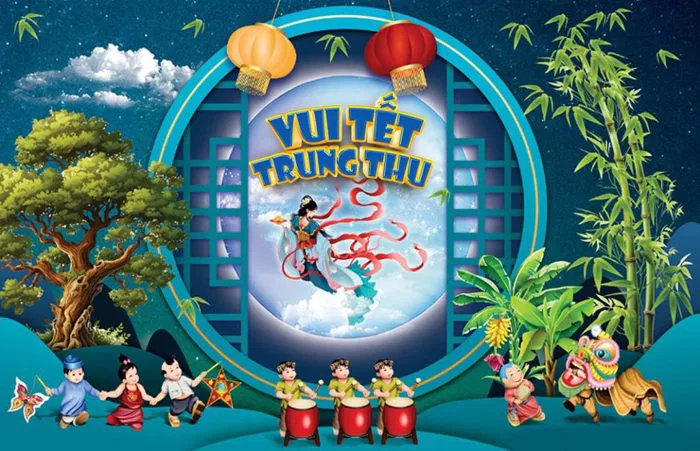 Mẫu phông nền Tết trung thu 2025, tặng phông chữ